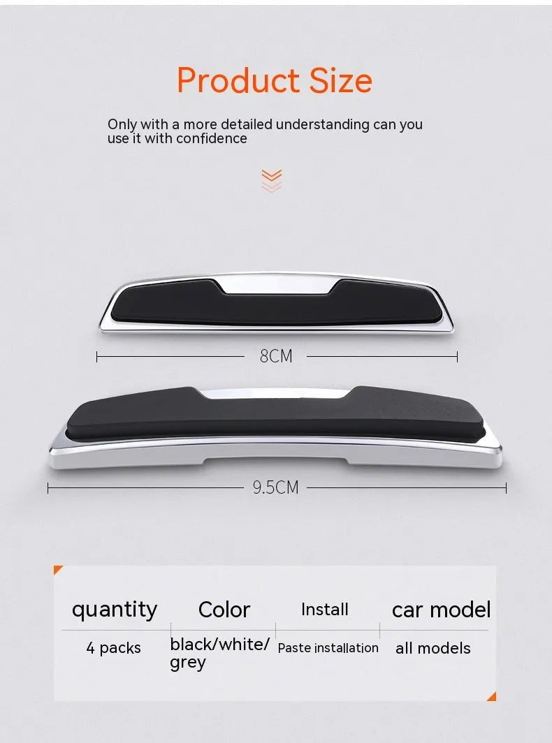 Black plastic silicone car door bumper strips four-piece set for door edge protection