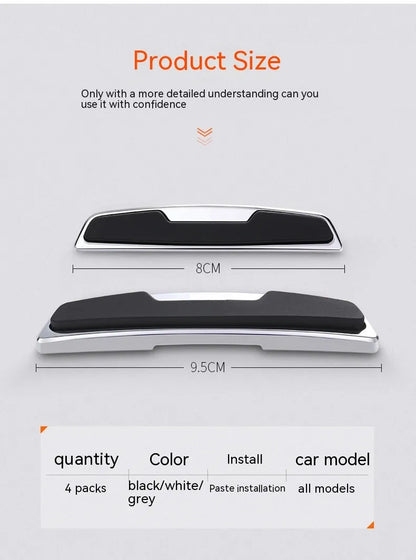 Black plastic silicone car door bumper strips four-piece set for door edge protection