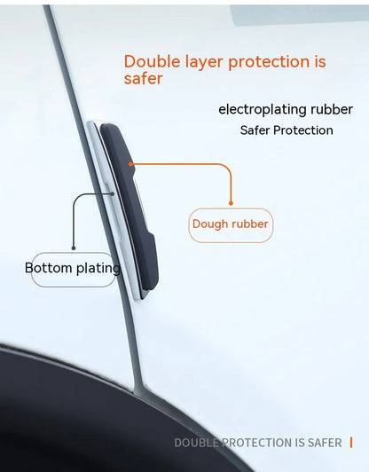 Black plastic silicone car door bumper strips four-piece set for door edge protection