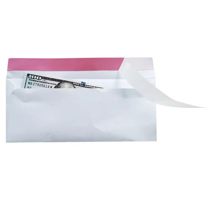 Blue anti-opening confidential envelope with self-adhesive seal measuring 105mm by 240mm