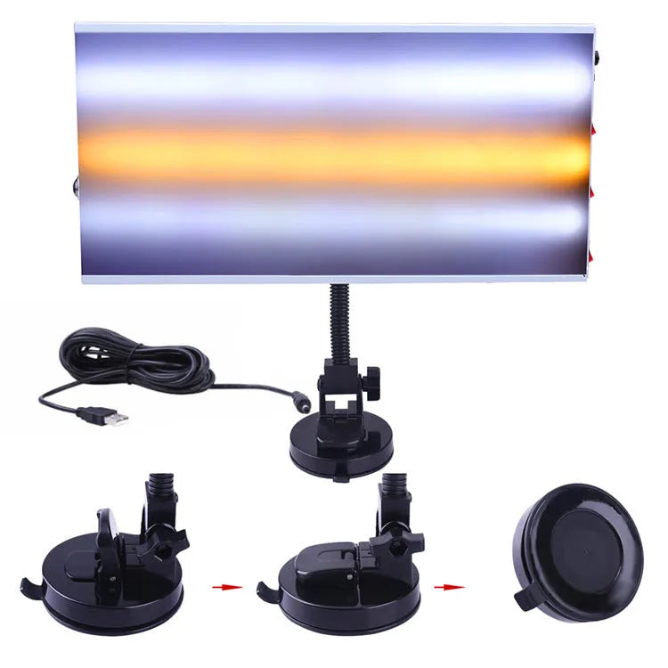 White car depression repair detector kit with concave inspection light tool for vehicle panel analysis