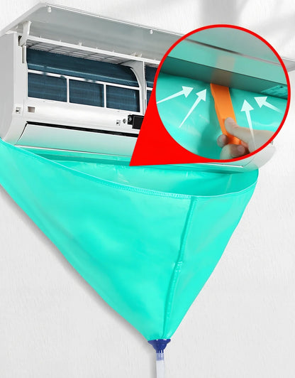 Air conditioner waterproof cover with cleaning tools set for outdoor unit protection