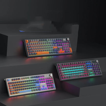 Bluetooth wireless three-mode mechanical keyboard, ABS body, 445x138x29mm, Type-C cable included