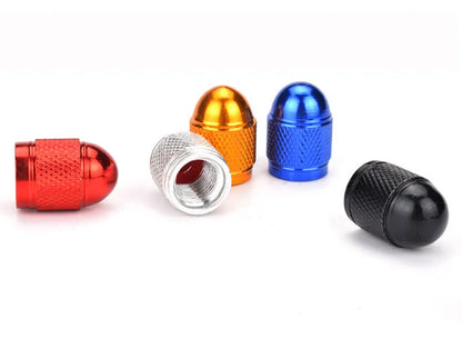 Aluminium mountain bike tyre valve cap with decorative beads and chain design