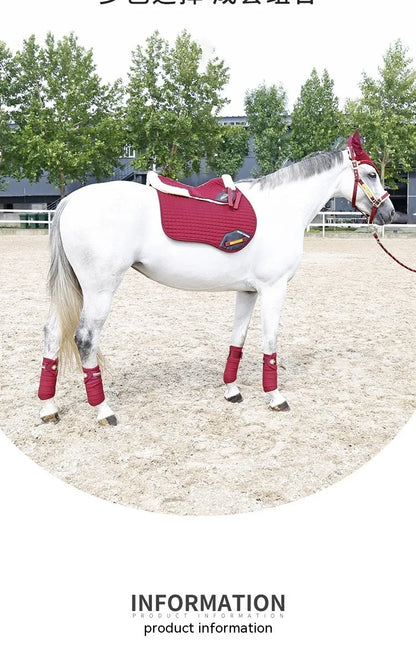 Equestrian riding saddle pad wool shock absorber in black colour with waist protection design