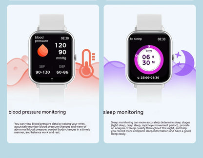 One-Click Link smart watch in black, silver grey, pink, or khaki with TFT touchscreen and wrist strap