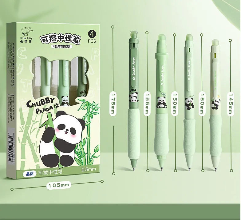 Cartoon-themed erasable gel pen with 0.5mm tip and press-action button.