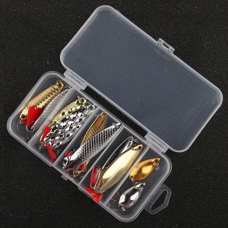 Iron pineapple fishing lure with metal sequin detailing in gold and silver colours