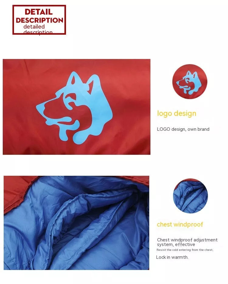 Outdoor camping cotton sleeping bags in various colors for autumn and winter use