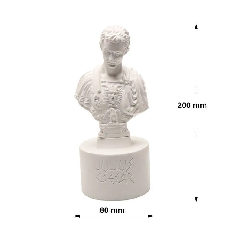 White American character modelling pen holder measuring 12cm tall on desk