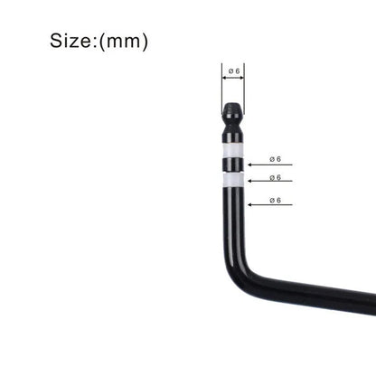 Close-up of a chrome guitar tremolo bar with direct plug-in threaded end.