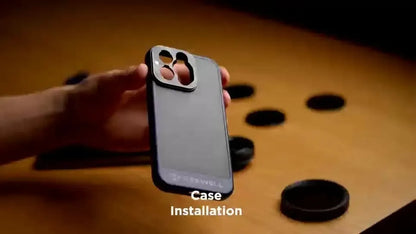 Black compatible phone case for iPhone 13 Pro, 14 Pro, and 15 Pro and Pro Max models