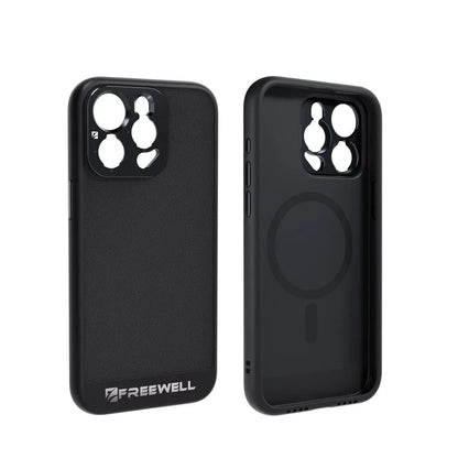 Black compatible phone case for iPhone 13 Pro, 14 Pro, and 15 Pro and Pro Max models