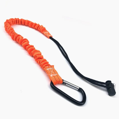 Orange 90cm long fishing rod fall protection safety rope with a 10kg load rating.