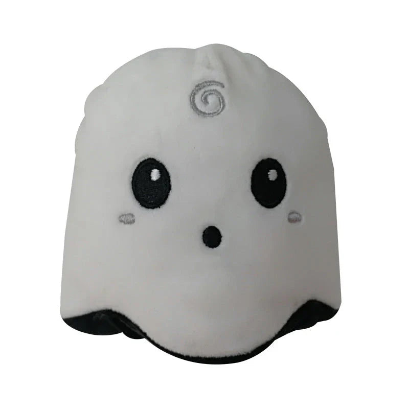 Reversible plush octopus stuffed toy with a unique flip design that transforms it from an octopus to a ghost