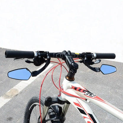 Black acrylic bicycle rearview mirror with rotatable mount for handlebars