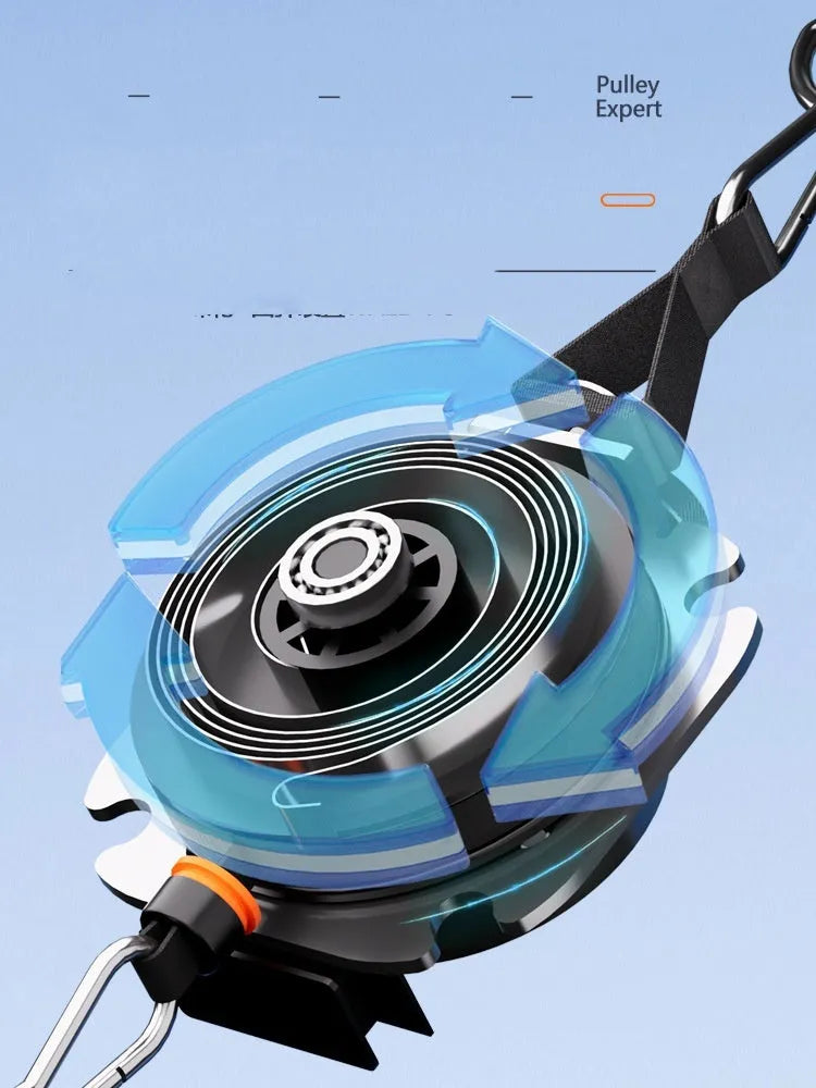 Adjustable multifunctional chest expander fitness equipment with iron and ABS construction in orange-grey or blue-grey colours