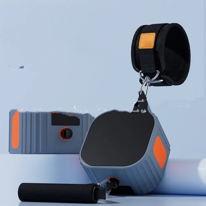 Adjustable multifunctional chest expander fitness equipment with iron and ABS construction in orange-grey or blue-grey colours