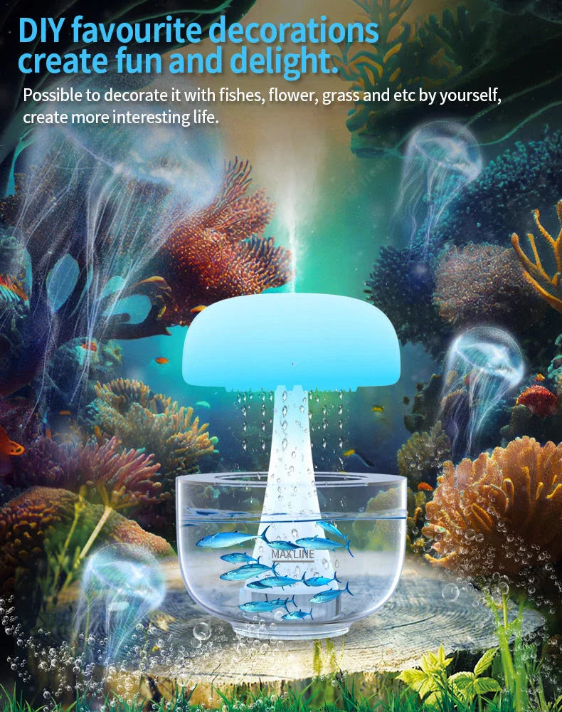 Humidifier with cloud-like mist, ambient lighting, and essential oil aroma for home decor