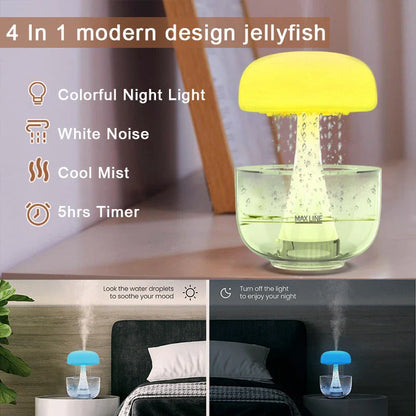 Humidifier with cloud-like mist, ambient lighting, and essential oil aroma for home decor