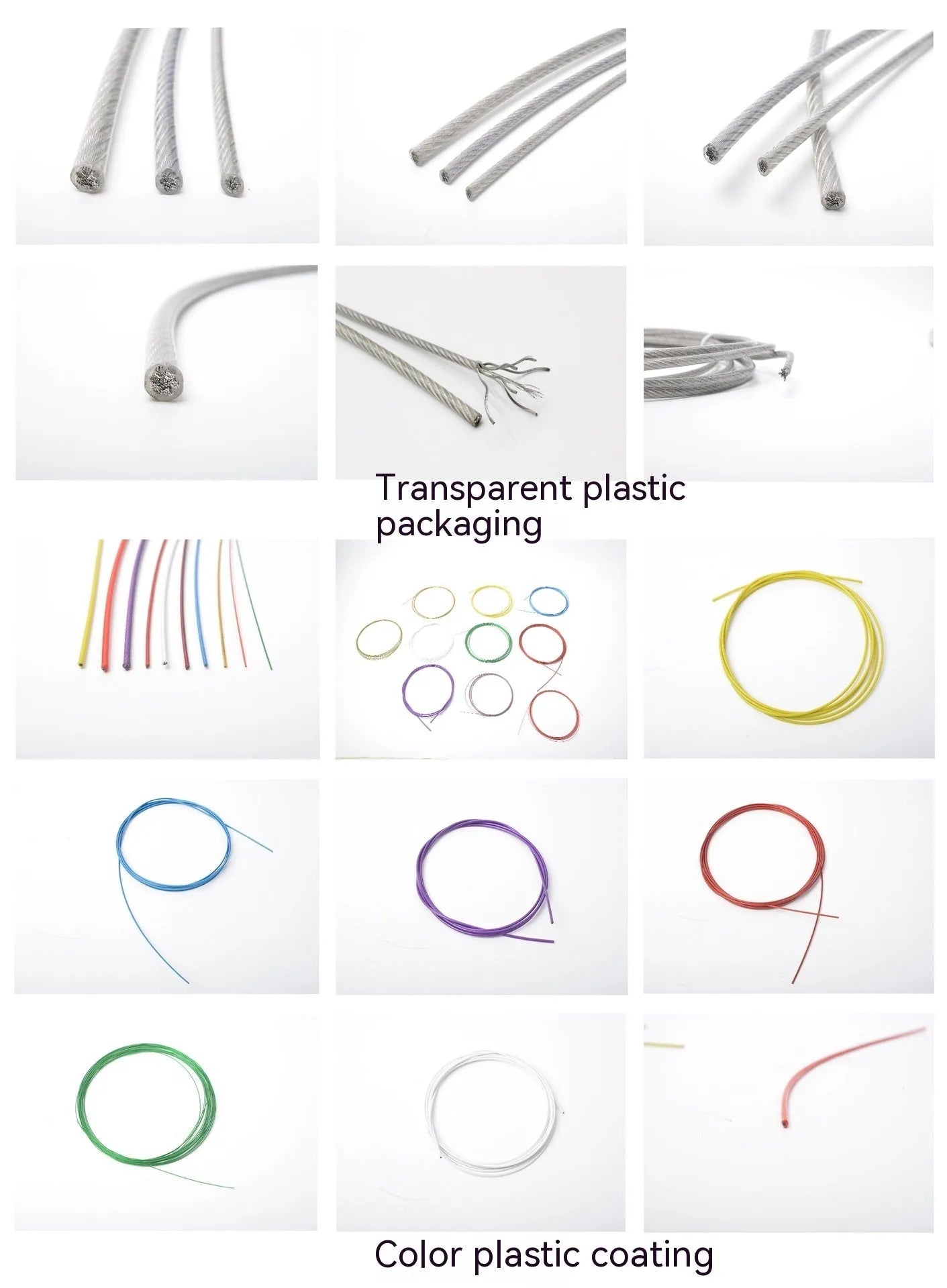 304 stainless steel anti-theft wire rope with double-twist structure and core diameters from 0.8mm to 12mm for security applications