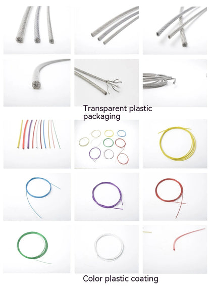 304 stainless steel anti-theft wire rope with double-twist structure and core diameters from 0.8mm to 12mm for security applications