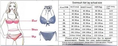 Women's blue printed split bikini swimsuit with high-waisted shorts and sleeveless top