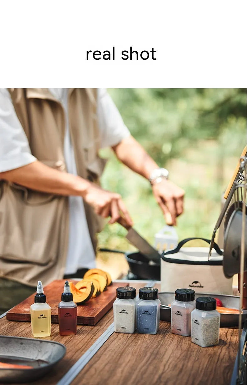 Naturehike six-piece plastic seasoning bottle set for outdoor cooking and picnic supplies