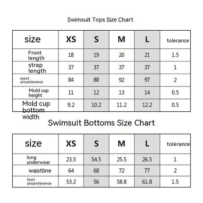 Women's lace-up front split design swimsuit bikini set in polyester with spandex lining.