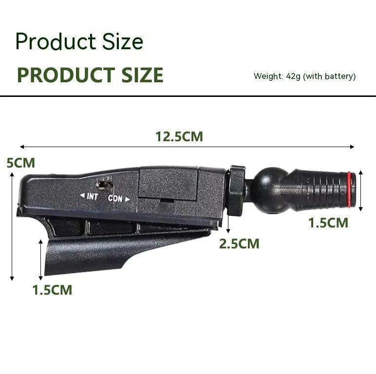 A golf putter laser aiming instrument showing different style options including a laser sight unit.