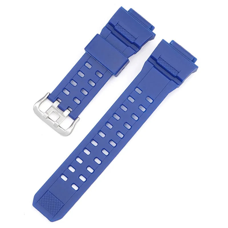 Camouflage pattern TPU watchband with silver buckle showing 12+7cm length and 2mm thickness