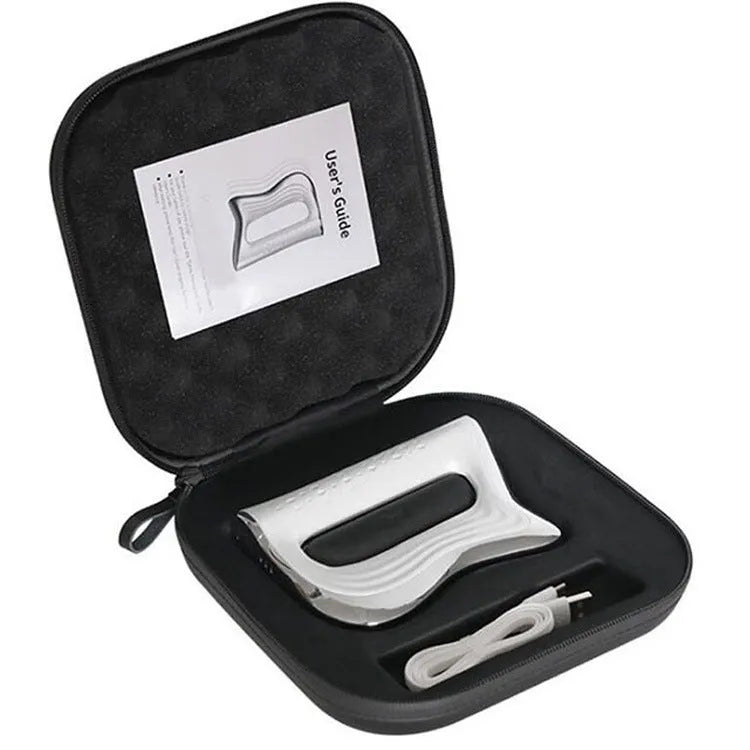 Natural resin rectangular muscle scraping massager held in hand