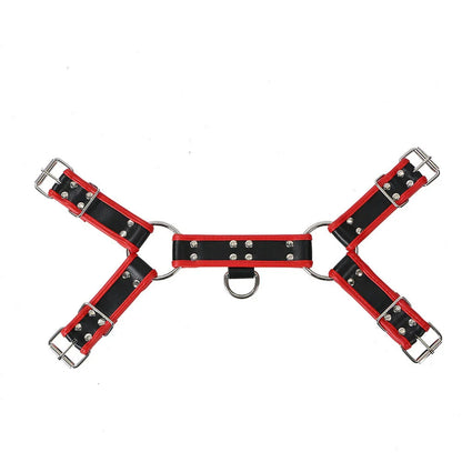 A stylish leather shoulder strap with a double-ring detail and breathable air holes, perfect for elevating your everyday carry.