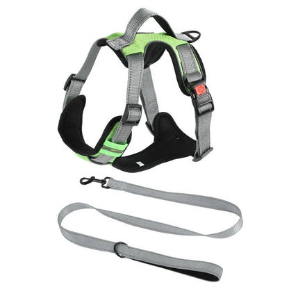 Polyester dog vest harness with hand-holding rope attachment in multiple colour options