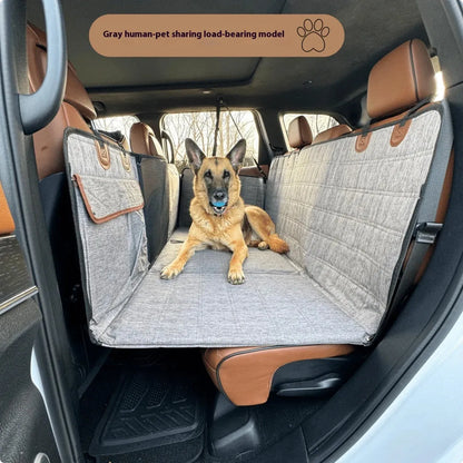 Widened support plate car dog bed rear seat pet pad in gray cationic or black 600D cloth with safety belt