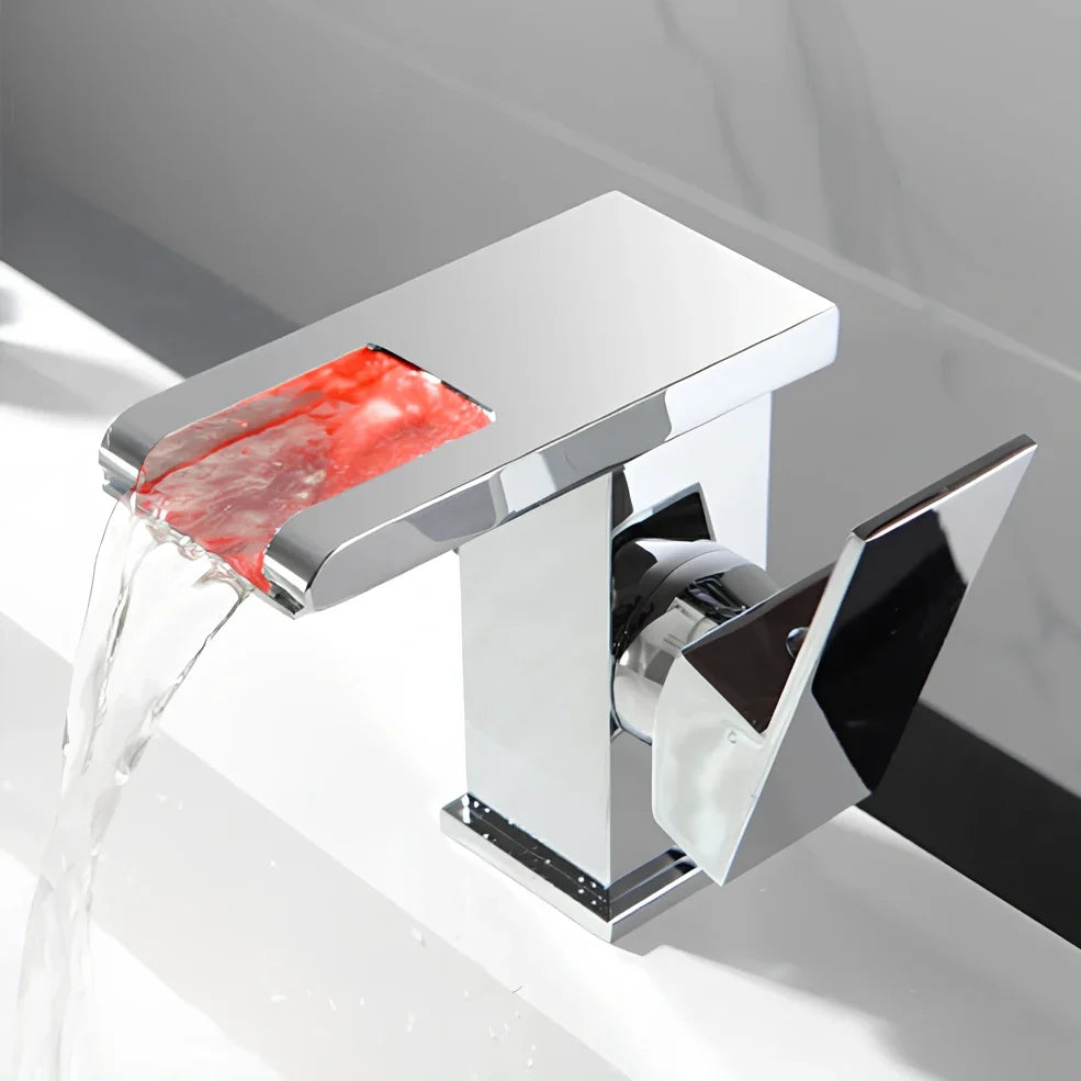 Automatic sensor basin faucet with chrome finish and 304 stainless steel construction
