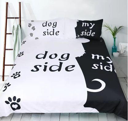 Three-piece geometric pattern bedding set with flower colour scheme and quilting construction