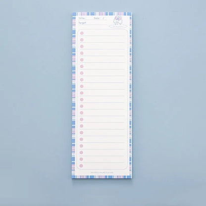 Cartoon notepad with plastic box and colourful striped or bear bunny designs