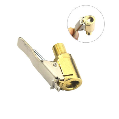 Copper tyre inflation clamp with bulging mouth for 8V1 sedan valve connections