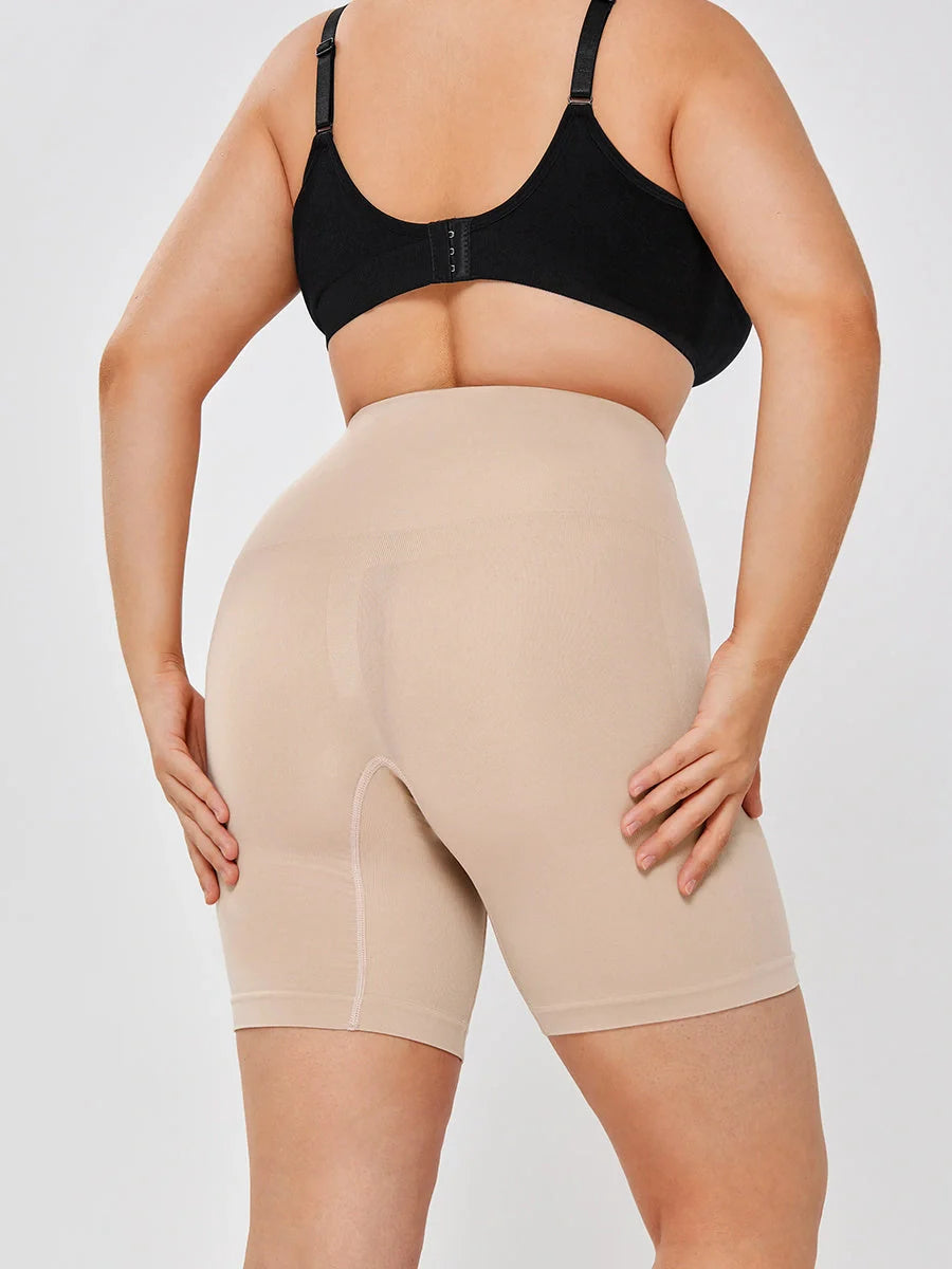 Comfortable, high-waisted women's leggings in black and apricot colors