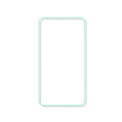 Luminous tempered glass screen protector glowing in dark next to iPhone