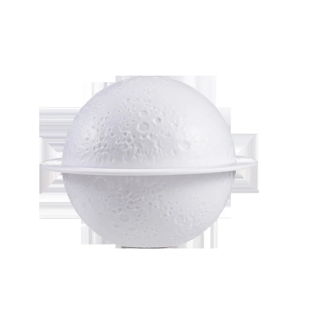 White Moon Light humidifier with USB port and night light measuring 138mm square