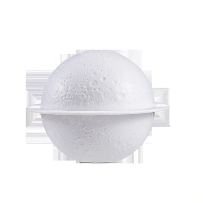 White Moon Light humidifier with USB port and night light measuring 138mm square