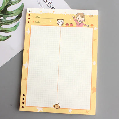 B5 loose-leaf refill pad with coloured PP cover, 40 pages, for 8-hole binders.