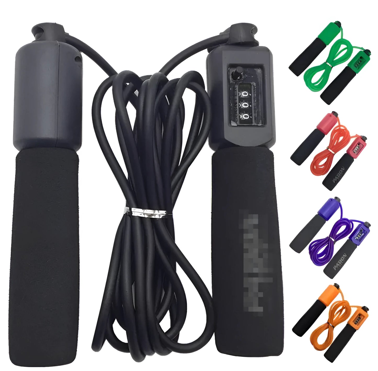 Adjustable 3 metre skipping rope with sponge handles in multiple colour options