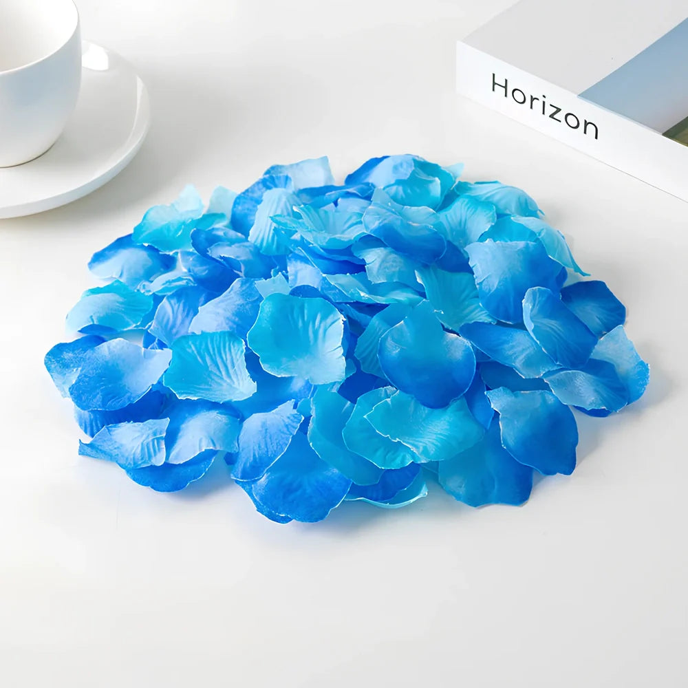 Pack of 100 high-quality silk simulated rose petals, 5cm size, in colours like rose red for wedding room scenes