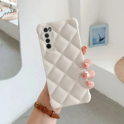 Silicone diamond phone case for Huawei models in black, green, pink and white