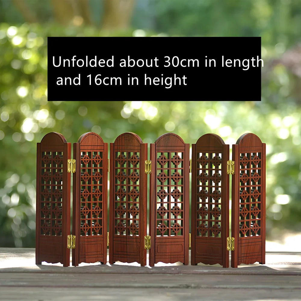 Red rosewood miniature Chinese furniture model with traditional carved details and mahogany construction