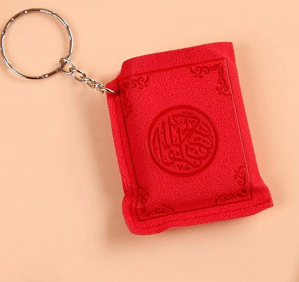 Mini Holy Bible PVC Leather Keychain with Cross Design - Durable and Faith-Inspired