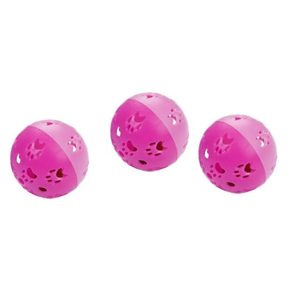 Pethome hollow plastic cat toy ball, 5cm diameter, 20g, in pink or blue
